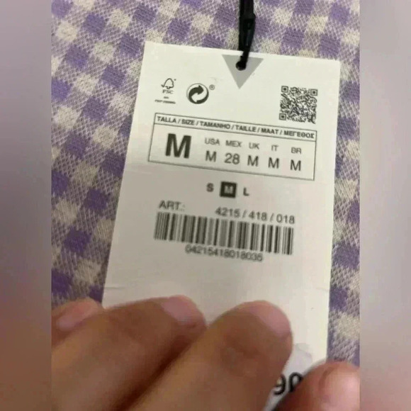 ZARA Gingham Check Side Ruched dress mini super cute NWT Sleeveless size med - Picture 10 of 11